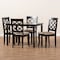 Baxton Studio Verner Sand Upholstered Espresso Finished 5-Piece Wood Dining Set 157-9725-8026 - alternate 5